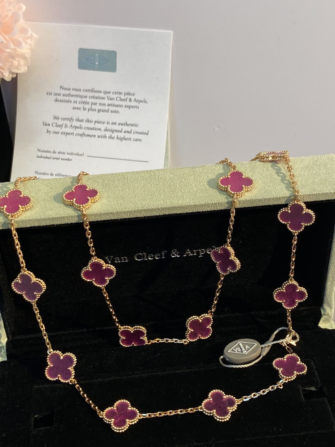 Van Cleef & Arpels Alhambra Pink Gold Necklace
